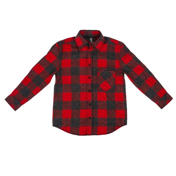 Youth Open Pocket Long Sleeve Flannel Shirt Thumbnail